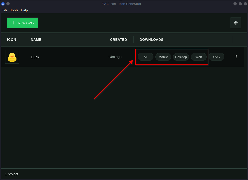 Download section highlighted